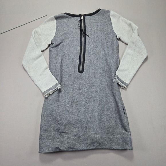 DIESEL Dress Womens XS Gray Long Sleeve Color Block Mini Casual rear zipper knit - Picture 2 of 8